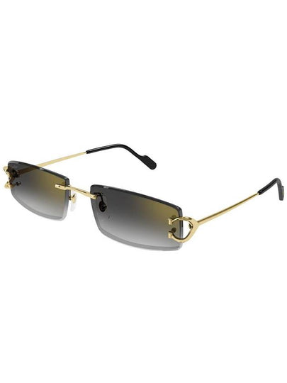 Eyewear Rectangular Frame Rimless Sunglasses CT0465S - CARTIER - BALAAN 2