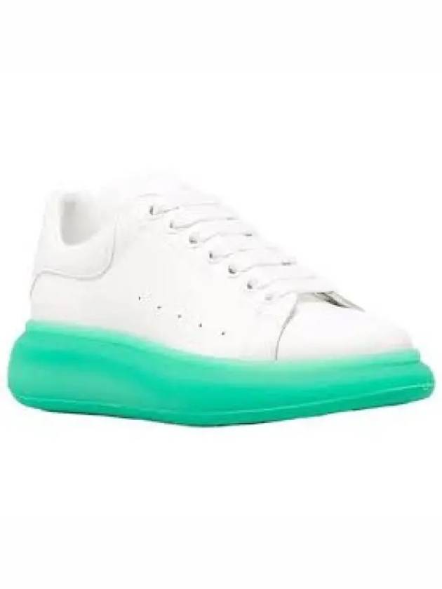 Men's Oversole Leather Low Top Sneakers White Green - ALEXANDER MCQUEEN - BALAAN 2