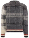 Tartan Check Jacquard Wool Mohair Knit Top Grey - THOM BROWNE - BALAAN 4