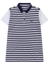 Poly Rayon Stripe Yoko Golf T-Shirt NAVY - WHITEBALL - BALAAN 10