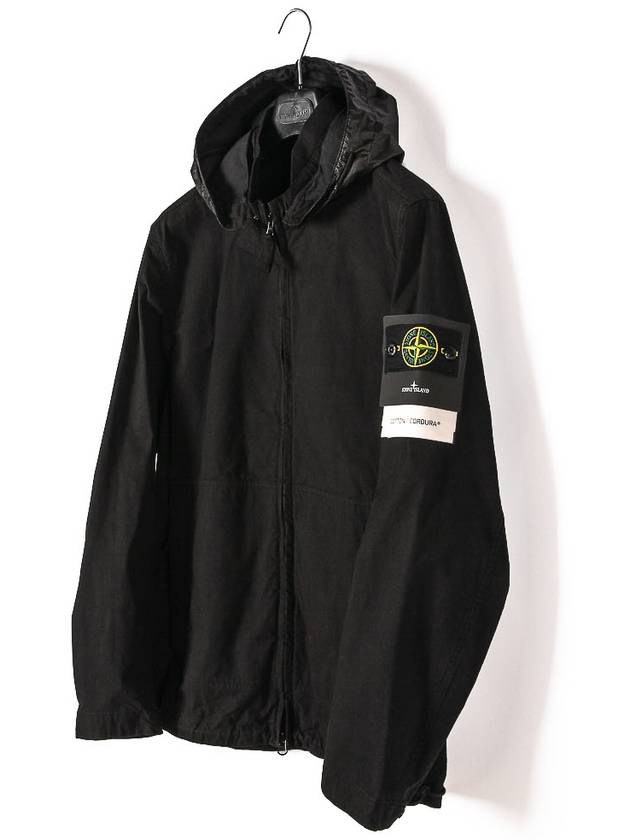 Wappen Patch Cordura Cotton Hooded Jacket Black - STONE ISLAND - BALAAN 3