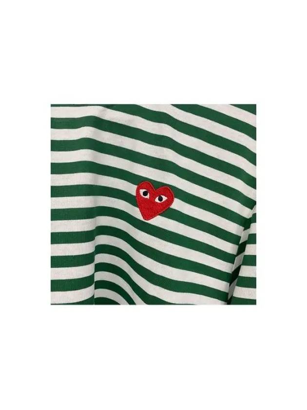 P1T164 3 Green Stripe TShirt - COMME DES GARCONS - BALAAN 3