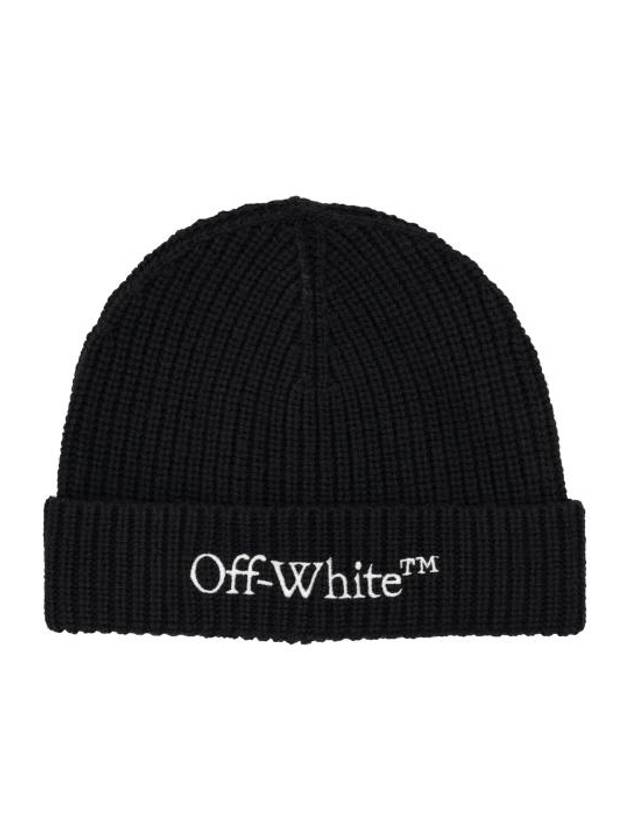 Bookish Knit Beanie Black - OFF WHITE - BALAAN 1