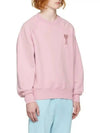 Intarsia Knit Logo Chest Raglan Sleeve Sweatshirt Pink - AMI - BALAAN 2