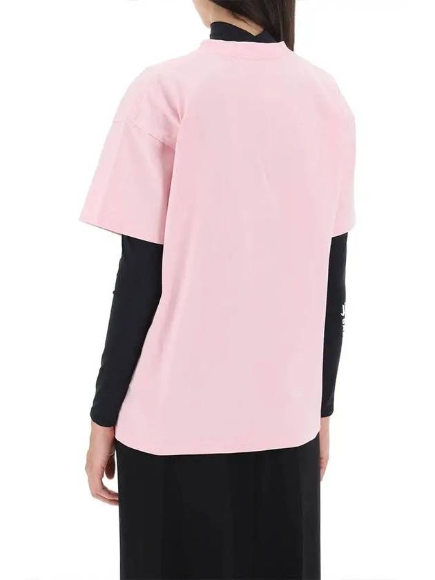 College 1917 Print Short Sleeve T-Shirt Pink - BALENCIAGA - BALAAN 6