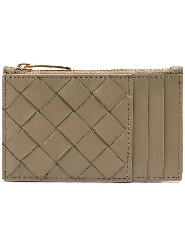 Intrecciato Zipper Card Wallet Taupe - BOTTEGA VENETA - BALAAN 3