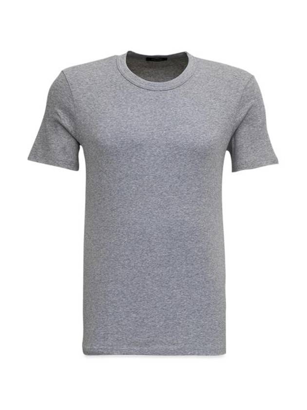 Cotton Crew Neck Short Sleeve T-Shirt Grey - TOM FORD - BALAAN 2