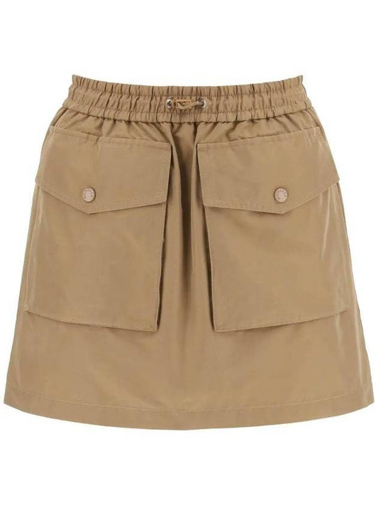 Drawstring Short A-line Skirt Beige - MONCLER - BALAAN 1