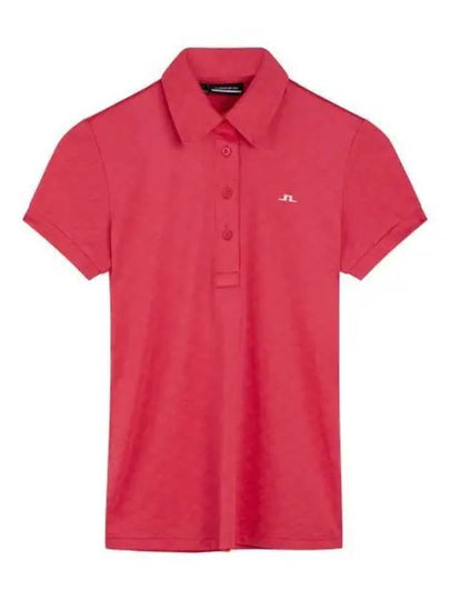 Alaya Jacquard Short Sleeve Polo Shirt Azalea - J.LINDEBERG - BALAAN 2