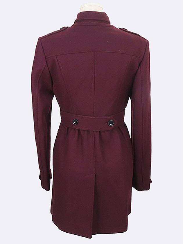 4010780 Purple color wool blend women s middle length single coat size 38 - BURBERRY - BALAAN 3