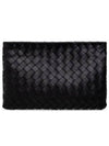 Intrecciato Medium Clutch Bag Black - BOTTEGA VENETA - BALAAN 2