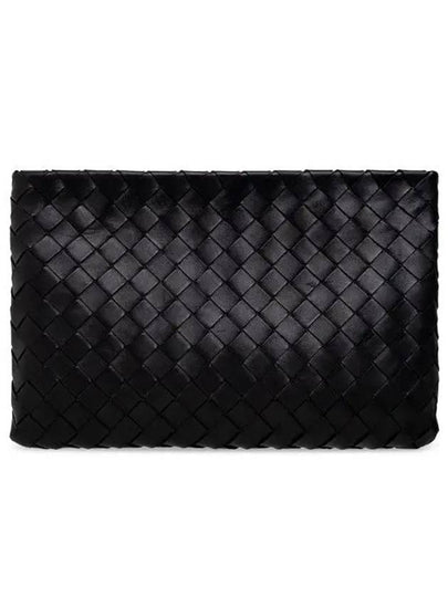 Intrecciato Medium Clutch Bag Black - BOTTEGA VENETA - BALAAN 2