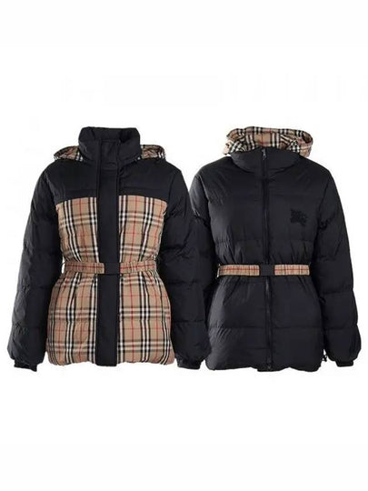 Check Reversible Down Padding Beige Black - BURBERRY - BALAAN 2