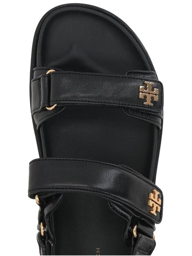 Kira Sports Logo Leather Sandals Black - TORY BURCH - BALAAN 5