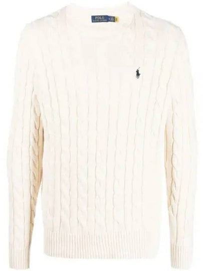 Embroidery Logo Cable Knit Top Ivory - POLO RALPH LAUREN - BALAAN 2