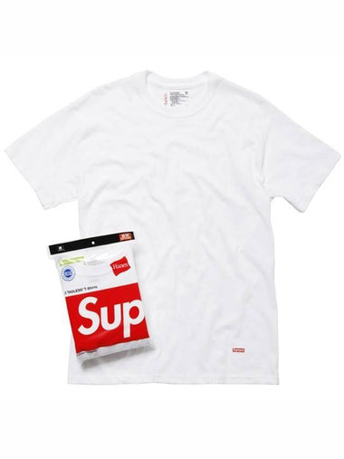 Hanes Tagless Short Sleeve T-Shirt White 3 Pack - SUPREME - BALAAN 1