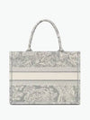 Toile de Jouy Reverse Embroidery Medium Book Tote Grey - DIOR - BALAAN 4