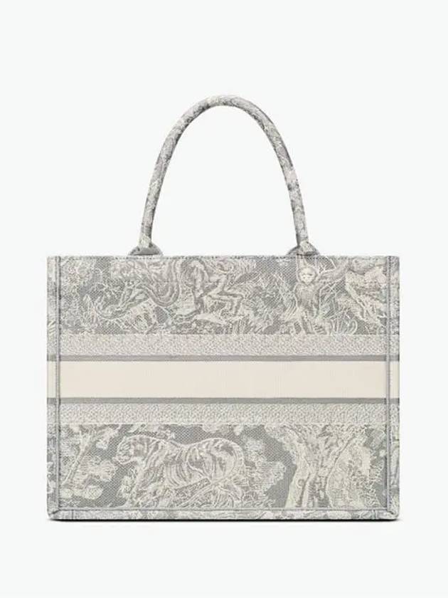 Toile de Jouy Reverse Embroidery Medium Book Tote Grey - DIOR - BALAAN 4