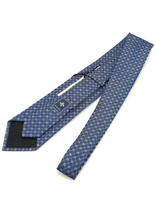 GG Dot Pattern Silk Tie Blue Silver - GUCCI - BALAAN 7