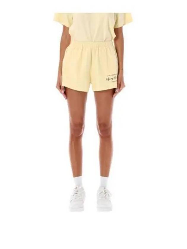 Script Logo Cotton Shorts Light Yellow - SPORTY & RICH - BALAAN 2