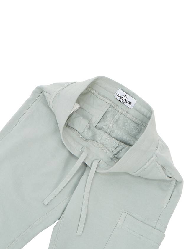 Kids Garment Dyed French Terry Track Pans Green - STONE ISLAND - BALAAN 8