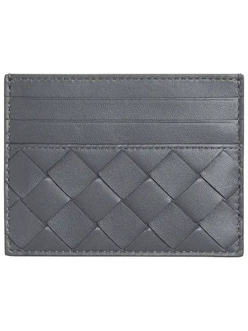 Intrecciato Leather Card Wallet Grey - BOTTEGA VENETA - BALAAN 1