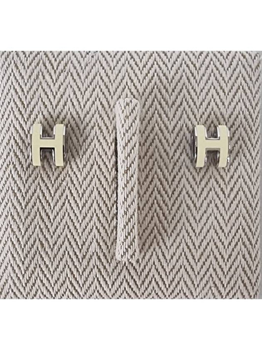 Mini Pop H Palladium Earrings Noir - HERMES - BALAAN 2