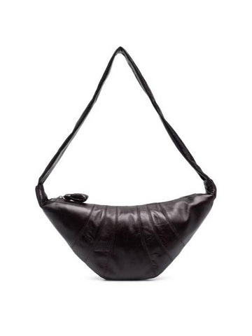 Croissant Medium Soft Nappa Leather Cross Bag Dark Chocolate - LEMAIRE - BALAAN 1