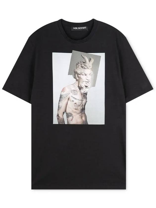 Tattoo Graphic Short Sleeve T-Shirt Black - NEIL BARRETT - BALAAN 4