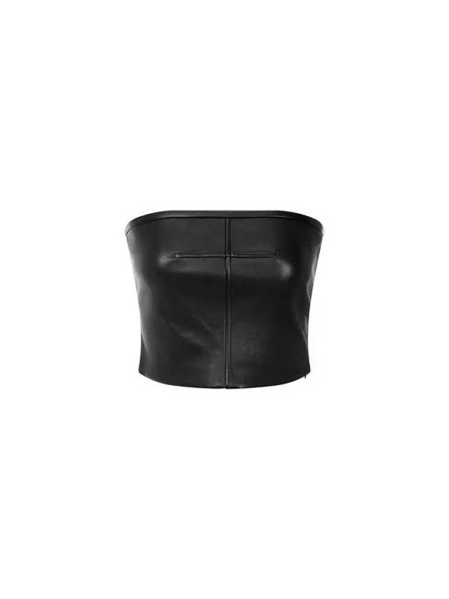 Leather Bodycon Tube Top Black - ALEXANDER WANG - BALAAN 1
