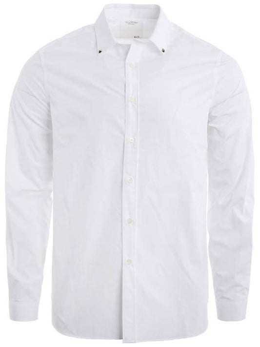 Rockstud Long Sleeve Shirt White - VALENTINO - BALAAN 1