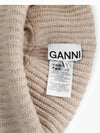 Logo Patch Knit Beanie Sand - GANNI - BALAAN 4