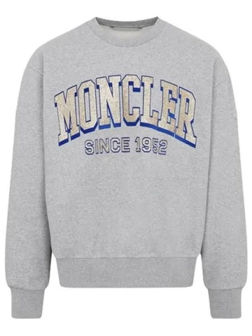 Men's Big Logo Print Overfit Cotton Sweatshirt Grey - MONCLER - BALAAN 1