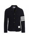 4 Bar Blazer Cotton Jacket Navy - THOM BROWNE - BALAAN 1