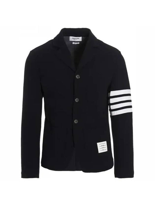 4 Bar Blazer Cotton Jacket Navy - THOM BROWNE - BALAAN 1