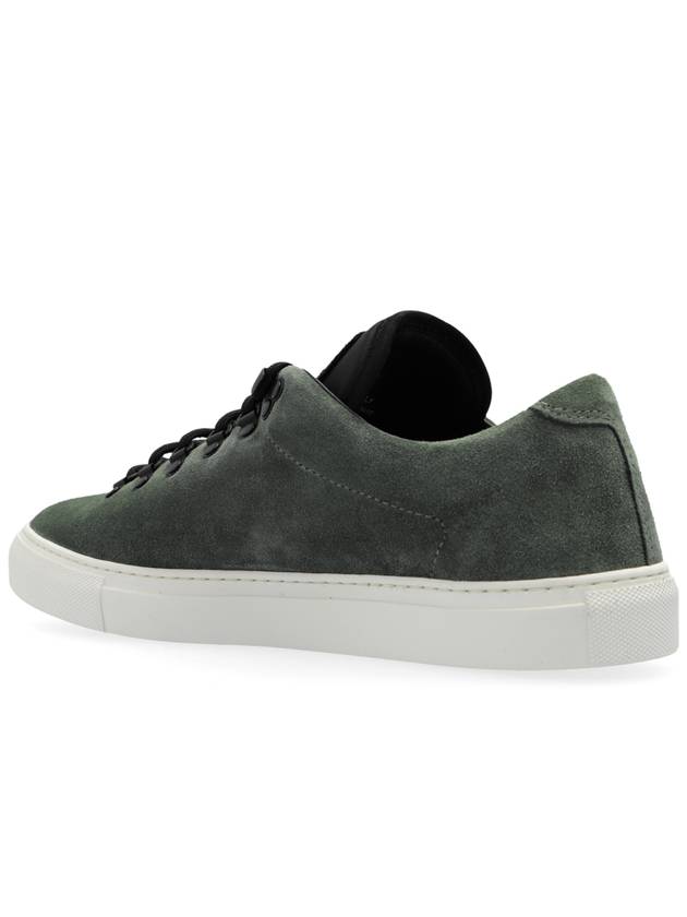 Suede Leather Low Top Sneakers Musk Green - STONE ISLAND - BALAAN 6