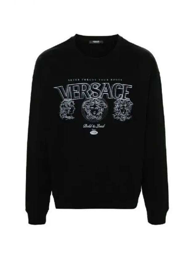 Logo Print Sweatshirt Black - VERSACE - BALAAN 2