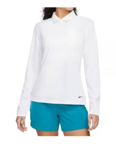 Women's Golf Dri Fit Victory Long Sleeve Polo Shirt White - NIKE - BALAAN 2