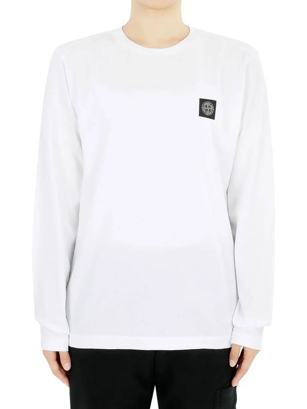 Kids Cotton Jersey Long Sleeve T-Shirt White - STONE ISLAND - BALAAN 4