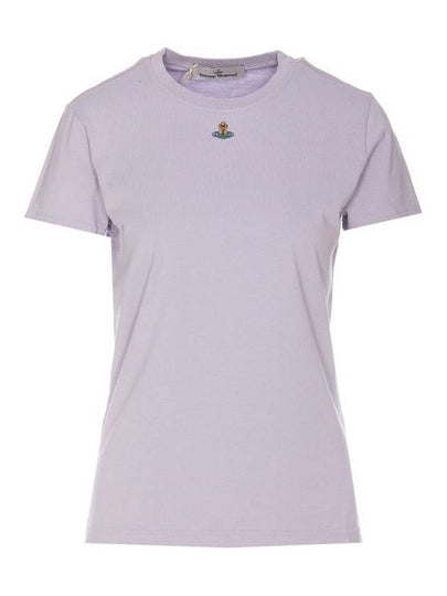 Embroidered Logo Short Sleeve T-Shirt Violet - VIVIENNE WESTWOOD - BALAAN 2