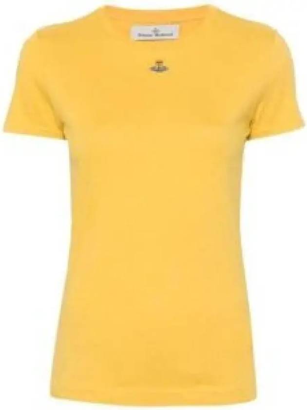 Embroided ORB Peru Short Sleeve T-Shirt Yellow - VIVIENNE WESTWOOD - BALAAN 2