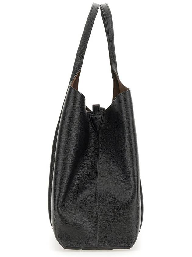 T Timeless Leather Medium Shopping Tote Bag Black - TOD'S - BALAAN 10