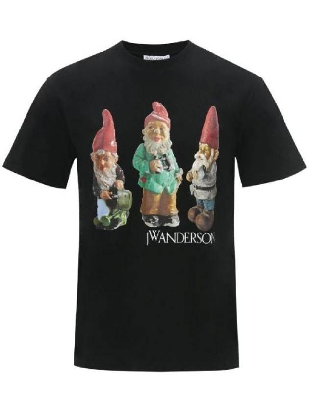 Gnome Trio Print Short Sleeve T Shirt Black - JW ANDERSON - BALAAN 2