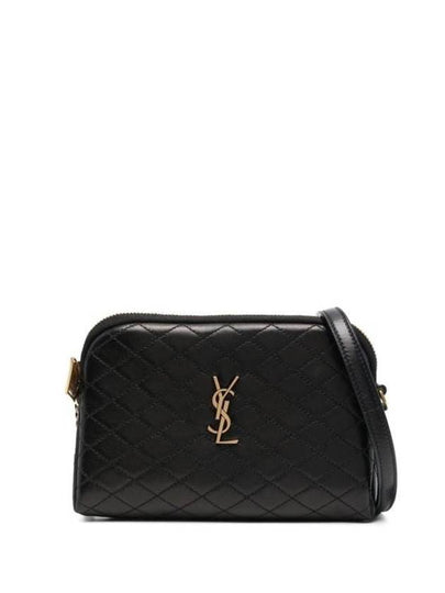 Gaby Quilted Lambskin Chain Cross Bag Black - SAINT LAURENT - BALAAN 2