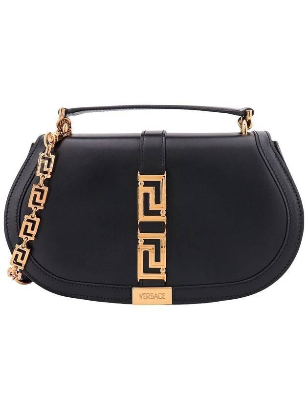 Greca Goddess Leather Handle Tote Bag Black - VERSACE - BALAAN 1