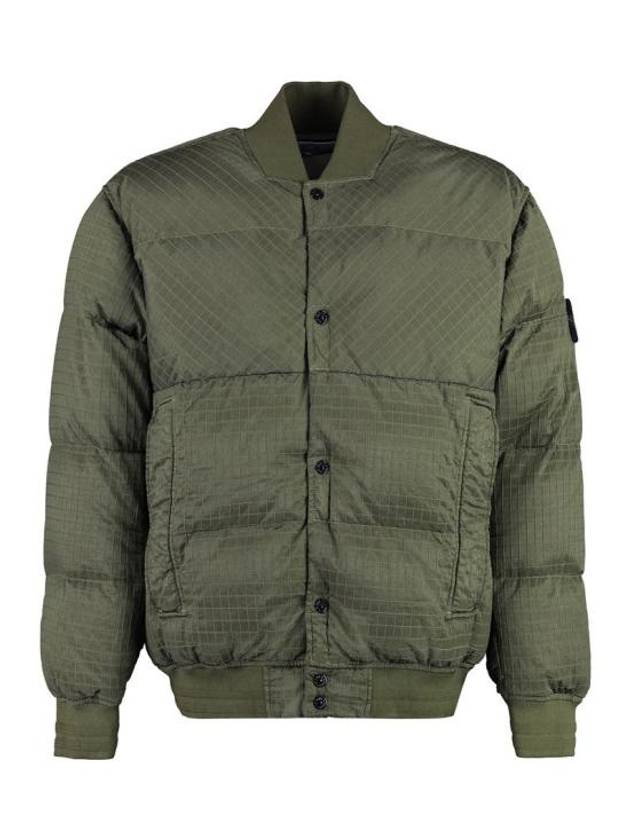 Macro Ripstop Nylon Metal Down Jacket Olive - STONE ISLAND - BALAAN 2