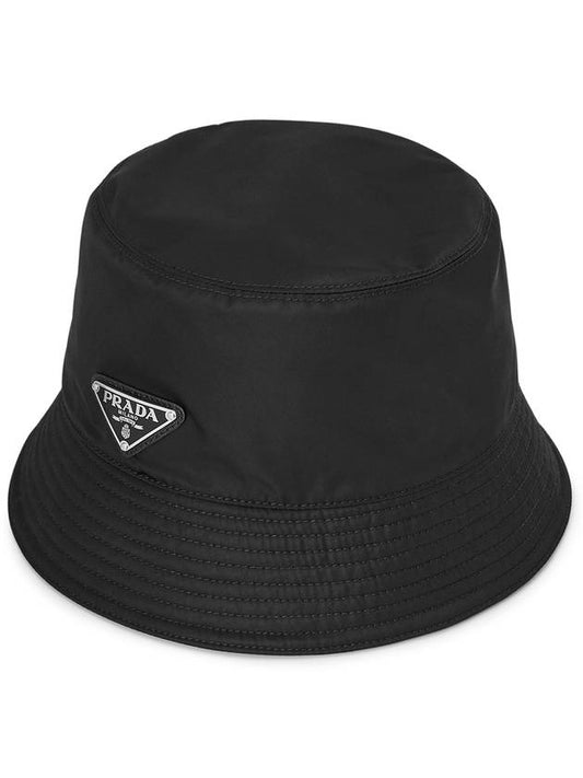 Triangle Logo Re-nylon Bucket Hat Black - PRADA - BALAAN 2