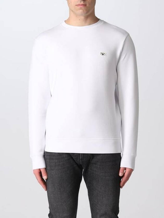 Logo Patch Sweatshirt White - EMPORIO ARMANI - BALAAN 1