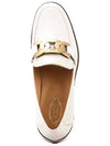 Women's Gold Logo Chain Leather Loafers White - TOD'S - BALAAN 5