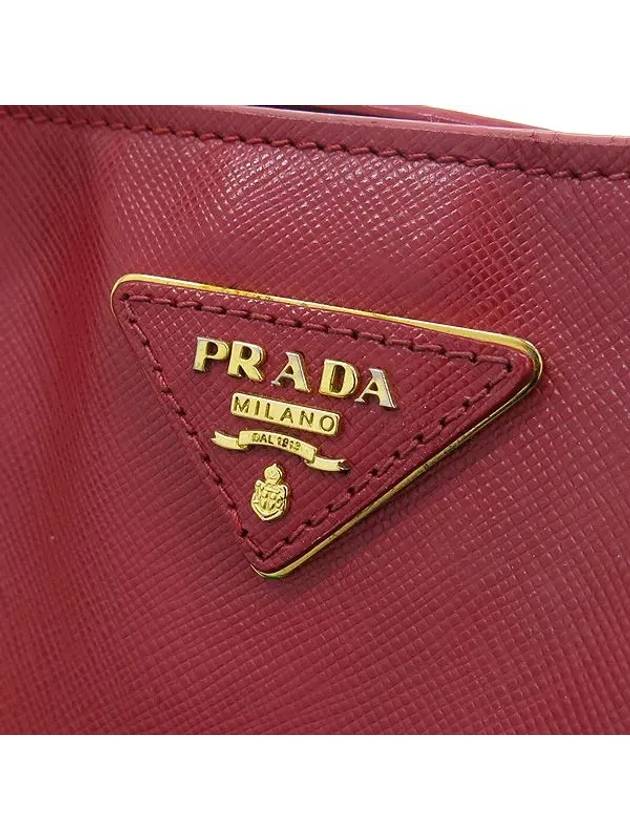 BN1844 Pink Saffiano Lux Tote Bag with Gold Logo Decoration - PRADA - BALAAN 4